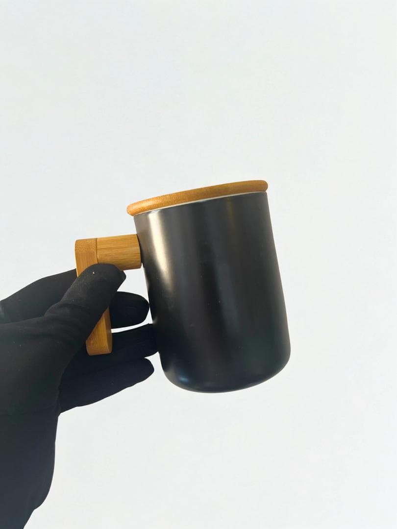 Ceramic & Wooden Coffee Mug