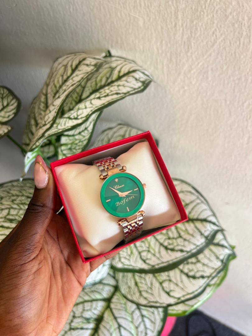 Personalized Chenxi Emerald Green & Rose Gold Ladies' Watch